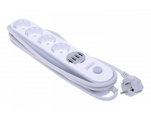 Мережевий фільтр подовжувач USB-виходів 4x220V і 4xUSB довжина 2 м. LDNIO SE4432 Мережевий фільтр подовжувач USB-виходів 4x220V і 4xUSB довжина 2 м. LDNIO SE4432