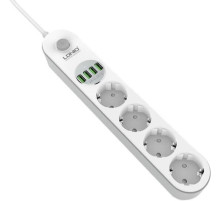 Мережевий фільтр подовжувач USB-виходів 4x220V і 4xUSB довжина 2 м. LDNIO SE4432 Мережевий фільтр подовжувач USB-виходів 4x220V і 4xUSB довжина 2 м. LDNIO SE4432
