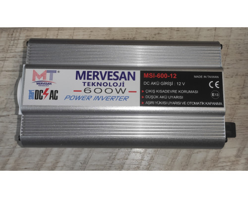 Инвертор напряжения 12V Mervesan 600W MSI-600-12 метал Инвертор напряжения 12V Mervesan 600W MSI-600-12 метал