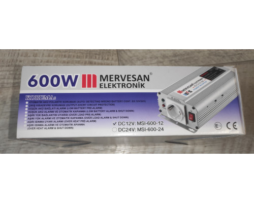 Инвертор напряжения 12V Mervesan 600W MSI-600-12 метал Инвертор напряжения 12V Mervesan 600W MSI-600-12 метал