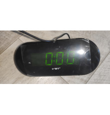 Уценка Часы настольные электронные VST-715 с будильником черные зелёный свет
