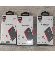 Распродажа Powerbank повербанк LinkTech LPB-C106 10000 mAh с шнурами зарядки Type C, Micro, Lightning черный