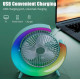 Вентилятор электрический USB 3-скоростной с цветной подсветкой 180° бесшумный
