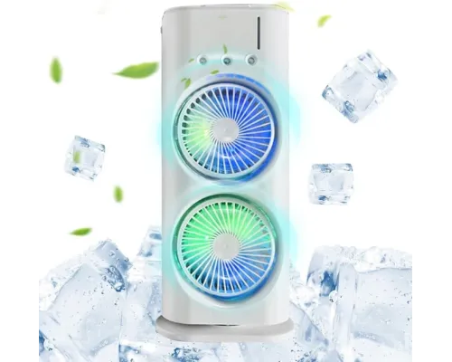Вентилятор настольный двойной с охлаждением Double-ended Spray Fan LED подсветка 3 скорости пульт Вентилятор настольный двойной с охлаждением Double-ended Spray Fan LED подсветка 3 скорости пульт