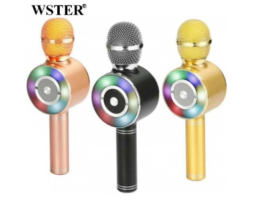 Караоке микрофон Wster WS-669 беспроводной микрофон со встроенным динамиком (USB, microSD, AUX, Bluetooth) Караоке микрофон Wster WS-669 беспроводной микрофон со встроенным динамиком (USB, microSD, AUX, Bluetooth)
