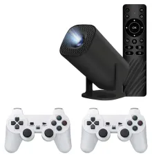 Смарт проектор-игровая приставка с 2 джойстиками Р30 МАХ BLACK Игровой проектор-консоль для видеоигр
