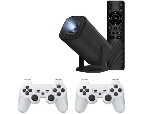 Смарт проектор-игровая приставка с 2 джойстиками Р30 МАХ BLACK Игровой проектор-консоль для видеоигр Смарт проектор-игровая приставка с 2 джойстиками Р30 МАХ BLACK Игровой проектор-консоль для видеоигр