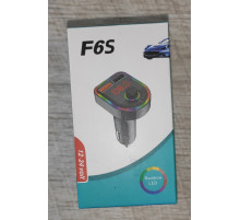FM модулятор трансмитер в прикуриватель авто F6S c BT, LED подсветкой 2 USB новый черный