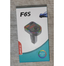 FM модулятор трансмитер в прикуриватель авто F6S c BT, LED подсветкой 2 USB новый черный