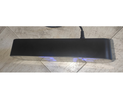 Часы настольные электронные зеркальные VST-895Y черный корпус синий свет