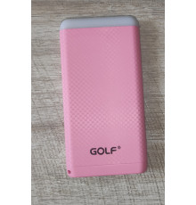 Powerbank повербанк Golf D-20 20000 mAh с фонариком тонкий розовый