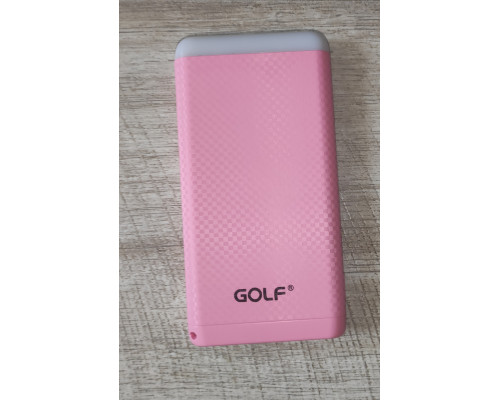 Powerbank повербанк Golf D-20 20000 mAh с фонариком тонкий розовый