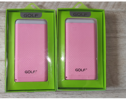 Powerbank повербанк Golf D-20 20000 mAh с фонариком тонкий розовый
