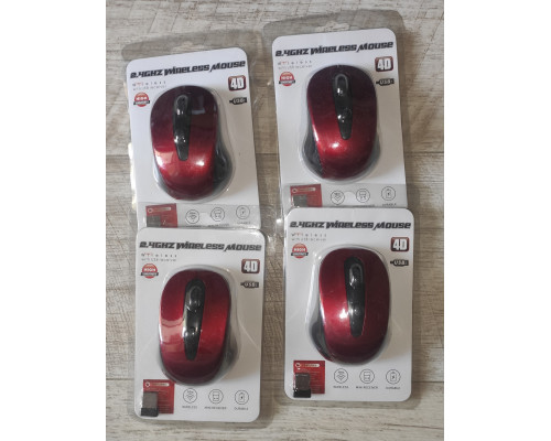 Мышь беспроводная 2.4 Ghz Wireless Mouse 4D красная Мышь беспроводная 2.4 Ghz Wireless Mouse 4D красная