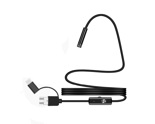 3 in 1 MicroUSB/PC HD ендоскоп, жорсткий провід, 1м