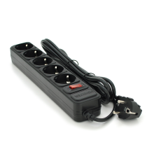 Мережевий подовжувач Maxxter SP5, 220В 10А, 5 розеток, 3 м, Black, Q30