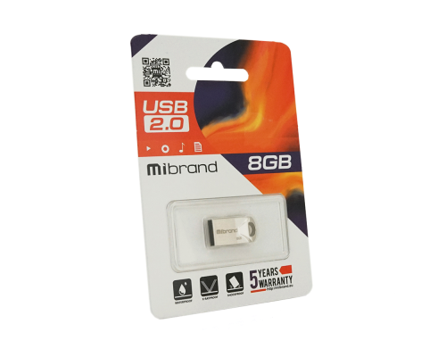 Флеш-накопичувач Mibrand Hawk, USB 2.0, 8GB, Metal Design, Blister