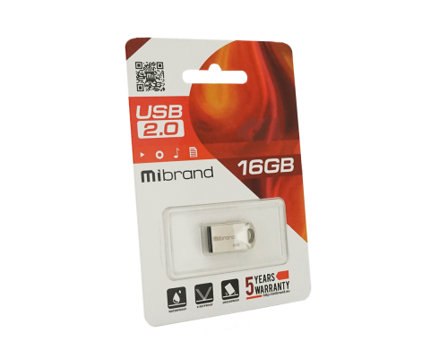 Флеш-накопичувач Mibrand Hawk, USB 2.0, 16GB, Metal Design, Blister