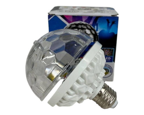 Светодиодная диско лампа в патрон COLOR ROTATING LAMP E27 Светодиодная диско лампа в патрон COLOR ROTATING LAMP E27