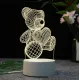 Акриловий 3D-нічник-світильник Ведмедик кілька підсвіток із пультом