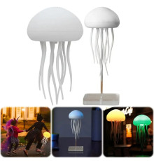Ночник LED лампа Медуза с USB NTL-5B с движениями и цветопередачей RGB Белий