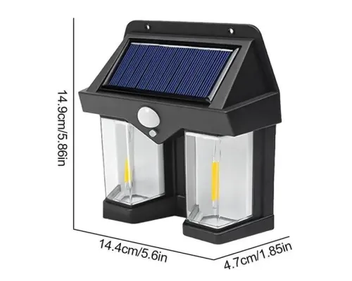 Ліхтар на сонячній батареї з датчиком руху Solar Wall Lamp COBA CB-228 Ліхтар на сонячній батареї з датчиком руху Solar Wall Lamp COBA CB-228