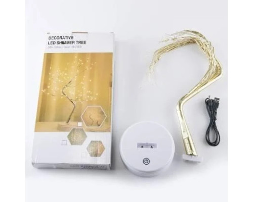 LED Світильник Нічник Дерево Бонсай Сріблястого Кольори з Теплим світлом USB + 3AA
