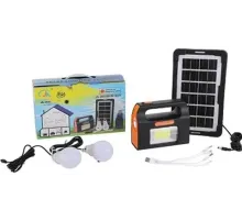 Сонячна зарядна станція + LED ліхтар Junai JA-2007 з лампочками + Power Bank