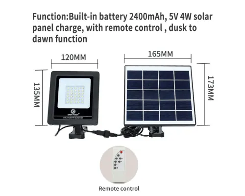 Ліхтар настінний із датчиком руху та сонячною панеллю Easy Power EP-026b Чорний