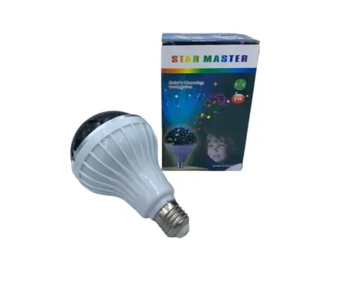 Лампа проєктор зоряного неба на патрон Master Bulb601-HX 6Вт, нічник, 3 кольори світіння, 220 В Лампа проєктор зоряного неба на патрон Master Bulb601-HX 6Вт, нічник, 3 кольори світіння, 220 В