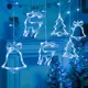 Гірлянда-штора з фігурками 2,5 м (138 LED), від 220V, Біла/Гірлянда новорічна