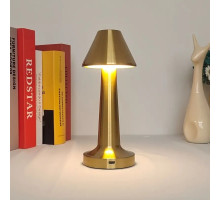 Настільна лампа металева з акумулятором PC-8231 Золотистий Настільна сенсорна LED-лампа