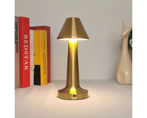 Настільна лампа металева з акумулятором PC-8231 Золотистий Настільна сенсорна LED-лампа Настільна лампа металева з акумулятором PC-8231 Золотистий Настільна сенсорна LED-лампа