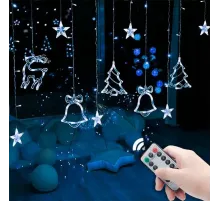 Гирлянда-штора с фигурками 2,5м (138 LED), от 220V, Белая / Гирлянда новогодняя