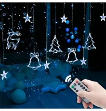 Гірлянда-штора з фігурками 2,5 м (138 LED), від 220V, Біла/Гірлянда новорічна