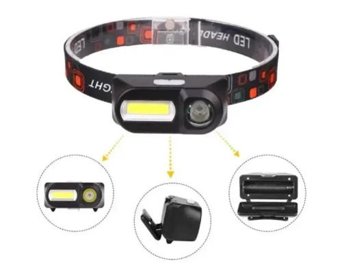 Налобний ліхтар BL 1801A/1804A COB XPE + сенсор 18650 USB charge ⁇ Ліхтарик на голову акумуляторний
