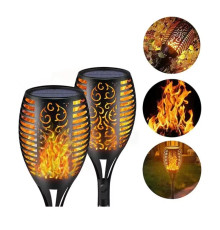 Водонепроникний ліхтар 80 см з ефектом полум'я Solar flame led light sensor activated