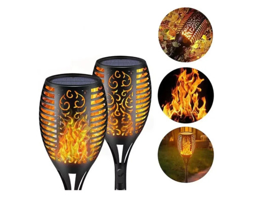 Водонепроникний ліхтар 80 см з ефектом полум'я Solar flame led light sensor activated