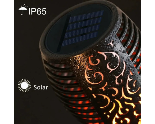 Водонепроникний ліхтар 80 см з ефектом полум'я Solar flame led light sensor activated