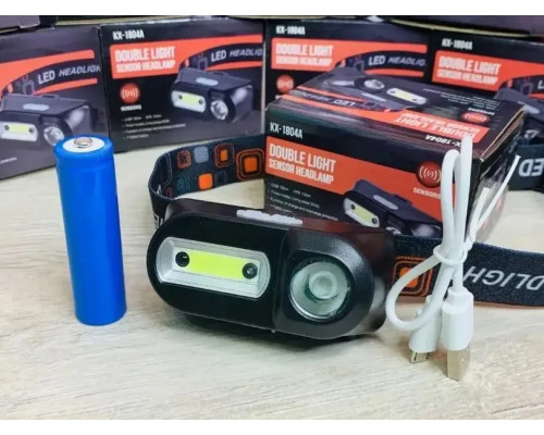 Налобний ліхтар BL 1801A/1804A COB XPE + сенсор 18650 USB charge ⁇ Ліхтарик на голову акумуляторний