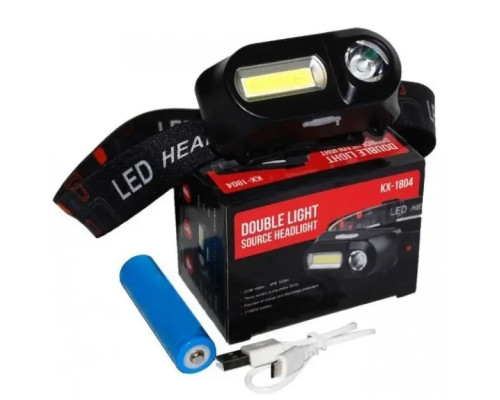 Налобний ліхтар BL 1801A/1804A COB XPE + сенсор 18650 USB charge ⁇ Ліхтарик на голову акумуляторний
