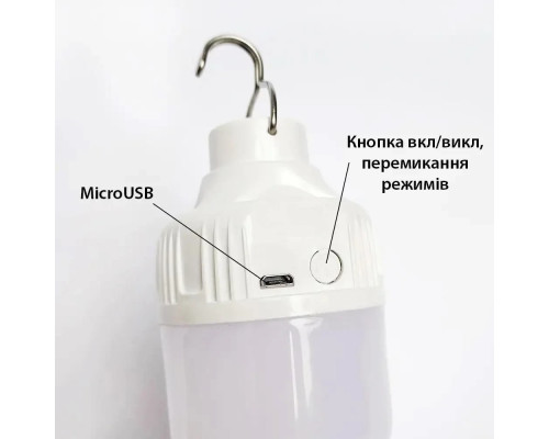 Лампа для кемпінгу на гачку акумуляторна із заряджанням Micro USB Solar BL HY-701 5W Лампа для кемпінгу на гачку акумуляторна із заряджанням Micro USB Solar BL HY-701 5W