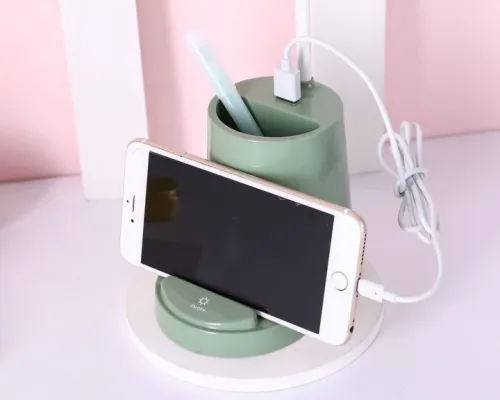 Лампа настільна на гнучкій ніжці DESKTOP LAMP EL-2176 зелена з функцією Powebank 1200mAh Лампа настільна на гнучкій ніжці DESKTOP LAMP EL-2176 зелена з функцією Powebank 1200mAh