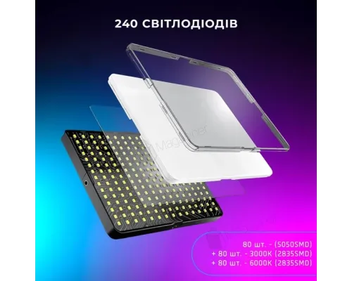 Fill Light F99 RGB для фото- та відеознімання LED Лампа Професійне Студійне Освітлення