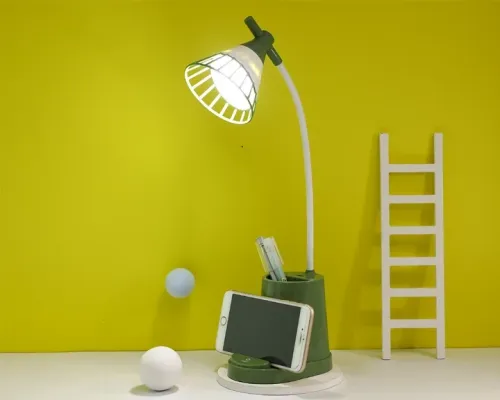 Лампа настільна на гнучкій ніжці DESKTOP LAMP EL-2176 зелена з функцією Powebank 1200mAh Лампа настільна на гнучкій ніжці DESKTOP LAMP EL-2176 зелена з функцією Powebank 1200mAh