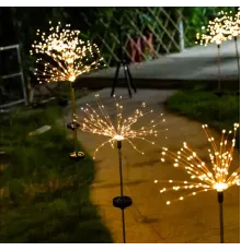 Ліхтар садовий Феєрверк на сонячній батареї 90 led HA-38