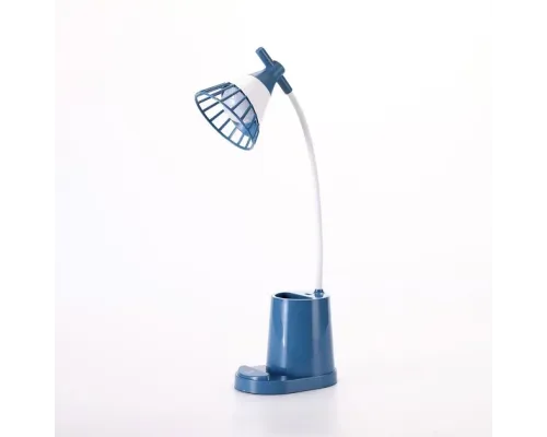 Лампа на гнучкій ніжці DESKTOP LAMP EL-2176 синій з функцією Powebank 1200mAh, тримачем телефона Лампа на гнучкій ніжці DESKTOP LAMP EL-2176 синій з функцією Powebank 1200mAh, тримачем телефона