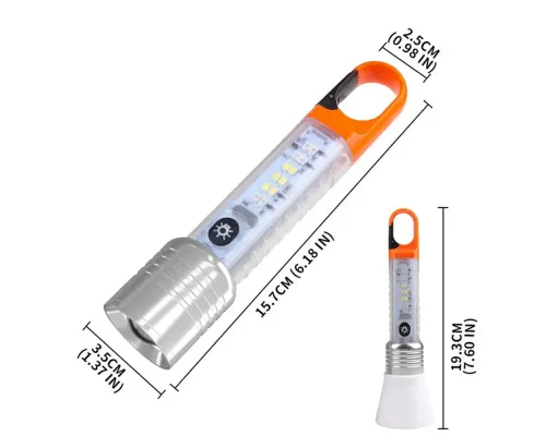 Багатофункціональний ручний акумуляторний ліхтарик з USB TYPE-C зарядкою X-202 Багатофункціональний ручний акумуляторний ліхтарик з USB TYPE-C зарядкою X-202
