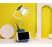 Лампа на гнучкій ніжці DESKTOP LAMP EL-2176 синій з функцією Powebank 1200mAh, тримачем телефона Лампа на гнучкій ніжці DESKTOP LAMP EL-2176 синій з функцією Powebank 1200mAh, тримачем телефона