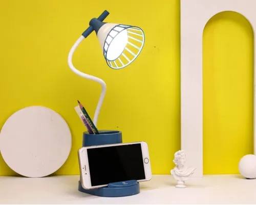 Лампа на гнучкій ніжці DESKTOP LAMP EL-2176 синій з функцією Powebank 1200mAh, тримачем телефона Лампа на гнучкій ніжці DESKTOP LAMP EL-2176 синій з функцією Powebank 1200mAh, тримачем телефона